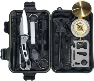 GOLBERG G Emergency Survival Gear Kit - 11-in-1 Survival Tool Kit - Hiking, Adventures, and Camping