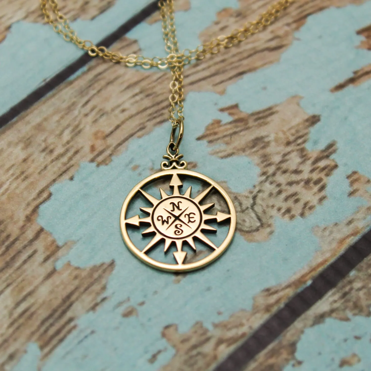 Gold Compass Necklace
