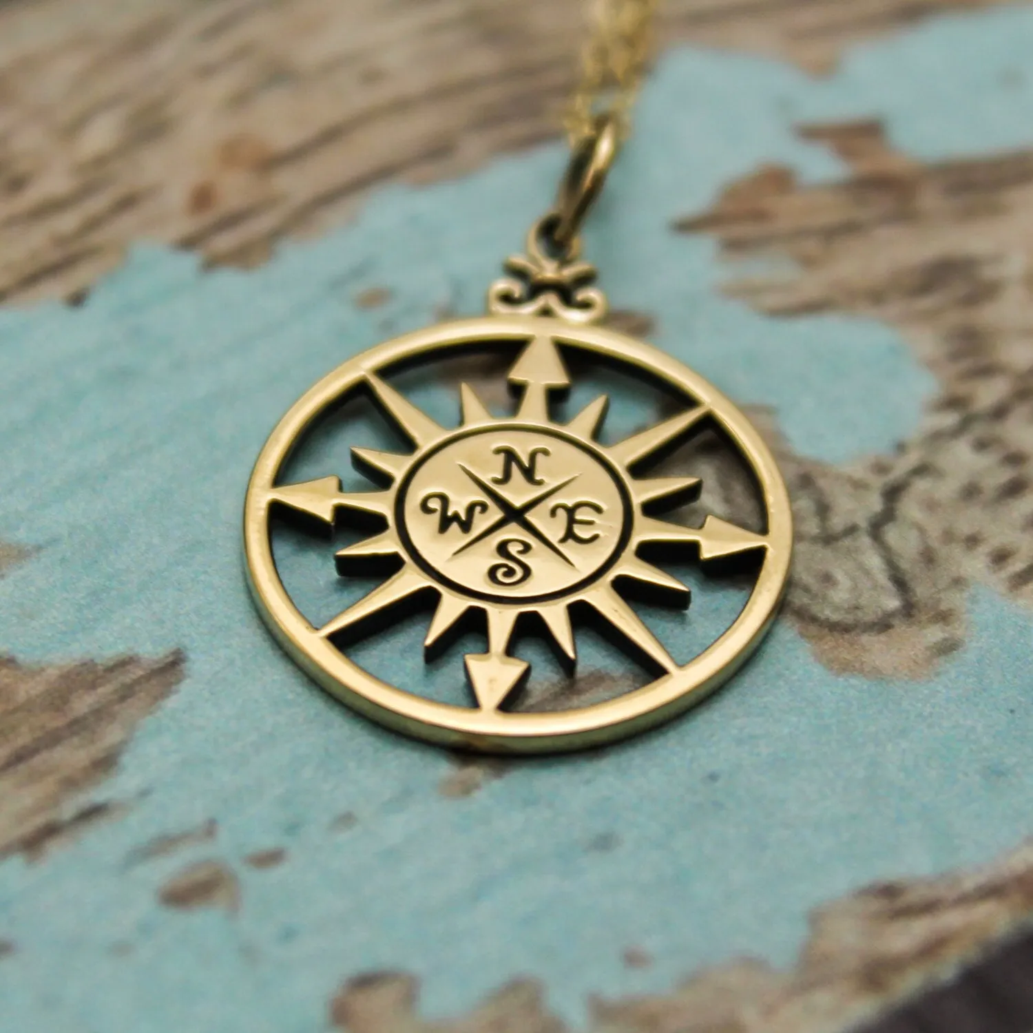 Gold Compass Necklace