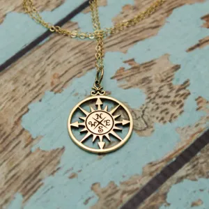 Gold Compass Necklace