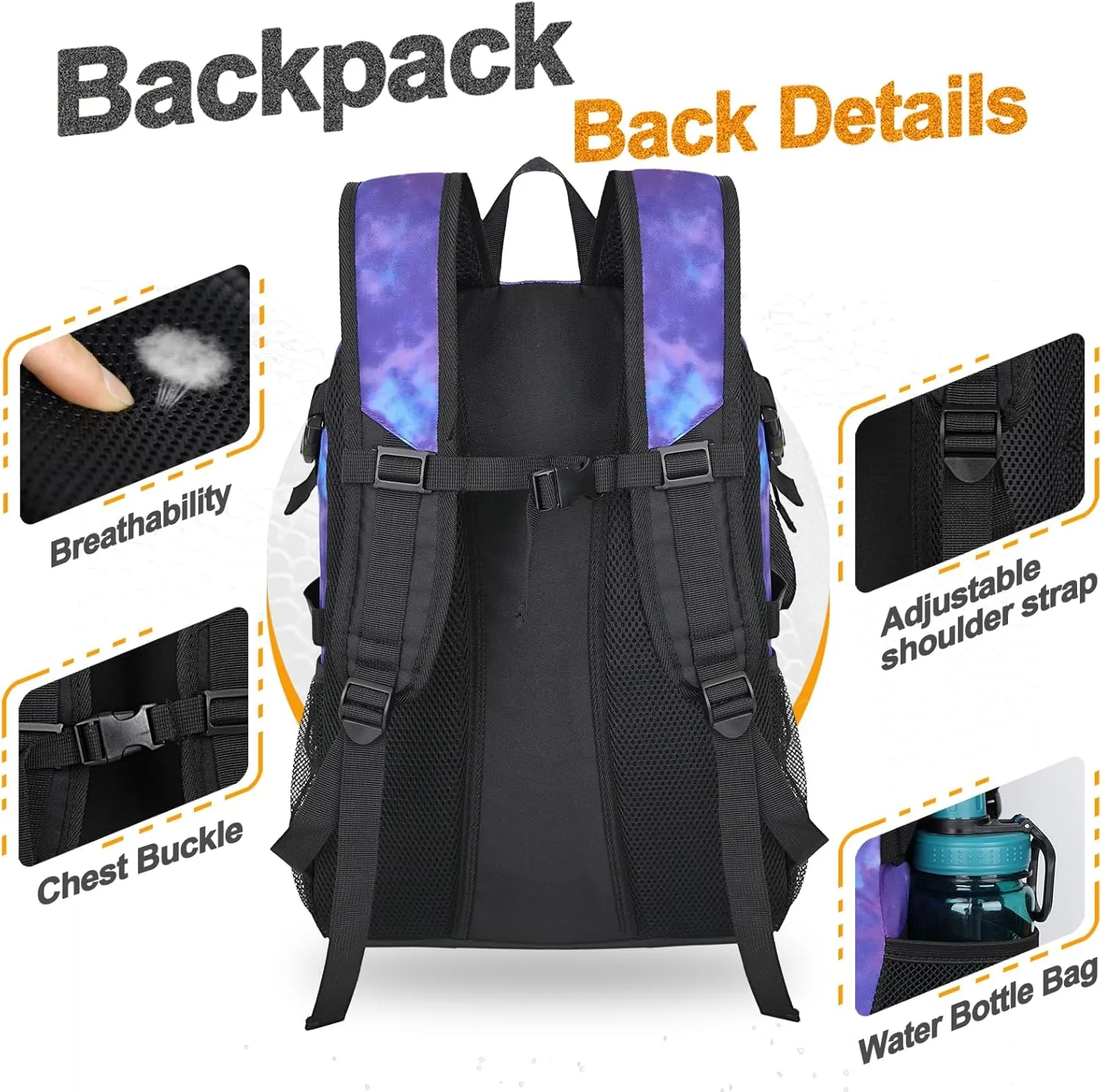 Goloni Soccer Backpack,Basketball Backpack with Ball Compartment & Shoe Compartment,Backpack for Basketball,Soccer
