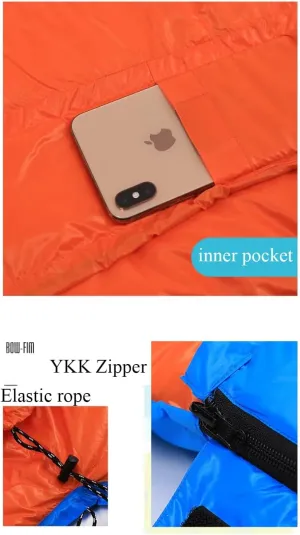 Goose Down Sleeping Bags for Kids, Juniors & Teens Child Children Boy Girl Lightweight Water-Resistant for Camping, Hiking, and Slumber Party (Blue 15F)