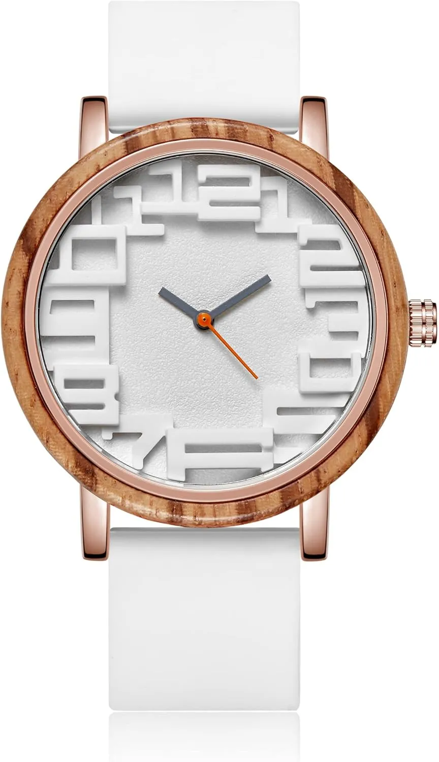 GORBEN Men Wooden Watches Analog Quartz Wrist Wood Watches Bamboo Natural Personalized Minimalist Watch for Birthday Graduated Wedding