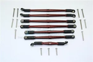 GPM For Traxxas TRX-4 Trail Defender Crawler Upgrade Parts Aluminum Adjustable Upper & Lower Suspension Links - 7Pcs Set Brown