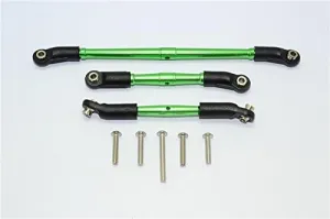 GPM For Traxxas TRX-4 Trail Defender Crawler Upgrade Parts Aluminum Front Adjustable Steering Link & Suspension Link - 3Pcs Set Green
