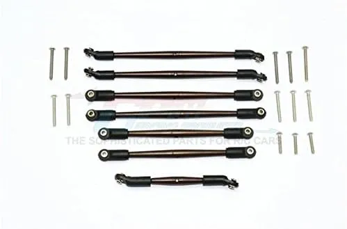 GPM for Traxxas TRX-4 Trail Defender Crawler Upgrade Parts Spring Steel Adjustable Upper & Lower Suspension Links - 7Pcs Set
