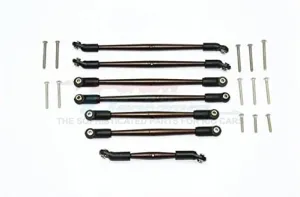 GPM for Traxxas TRX-4 Trail Defender Crawler Upgrade Parts Spring Steel Adjustable Upper & Lower Suspension Links - 7Pcs Set