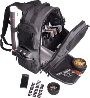GPS GPS-1812BPG Executive Backpack with Cradle for 5 handguns in Gray