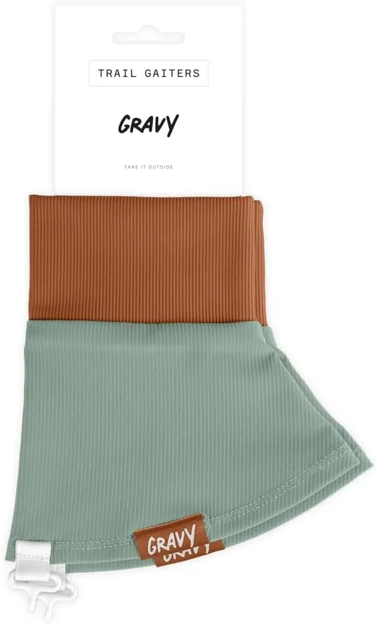 Gravy Style Trail Gaiters for Hiking, Trail Running, Backpacking, Prevent Debris in Shoes, Includes Fastener, Works with Compatible Shoes