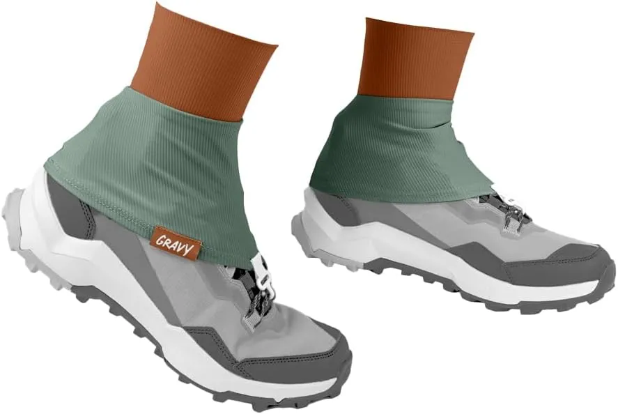 Gravy Style Trail Gaiters for Hiking, Trail Running, Backpacking, Prevent Debris in Shoes, Includes Fastener, Works with Compatible Shoes