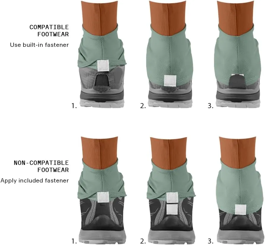 Gravy Style Trail Gaiters for Hiking, Trail Running, Backpacking, Prevent Debris in Shoes, Includes Fastener, Works with Compatible Shoes