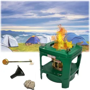 Green Portable Kerosene Stove Heater, Compact Camp Stove, 8 Core Outdoor Stove with Spare Core