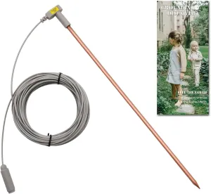 Grounding Rod with 40ft Wire, Connects Your Body to the Earth, Great to Use with Earthing Sheet, Grounding Mat, Pillowcase, Pad (Pure Copper)