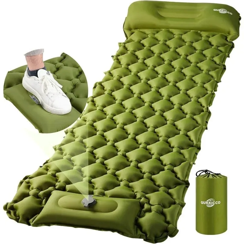 gukkicco ultralight self-inflating camping sleeping pad for 2