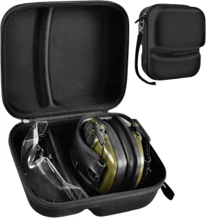GWCASE Case Compatible with Walker's Razor Slim Electronic Earmuffs, Storage Holder for Howard Leight, for PROHEAR 016 Ear Protection Earmuffs, Carrying Organizer Bag for Shooting Glasses (Box Only)