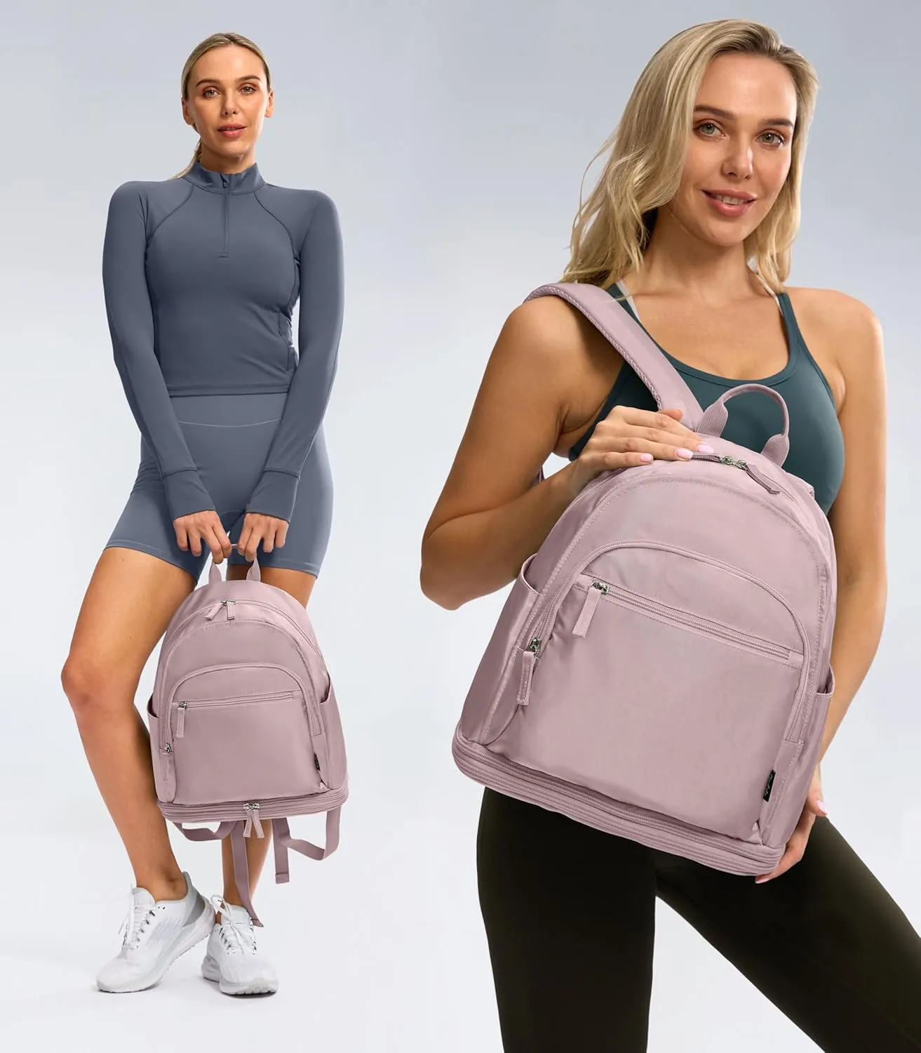 Gym Backpack for Women Small Gym bag with Expandable Shoe Compartment Waterproof Travel Backpack 26L
