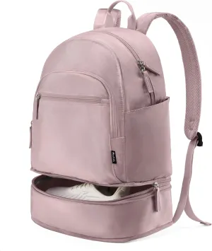 Gym Backpack for Women Small Gym bag with Expandable Shoe Compartment Waterproof Travel Backpack 26L