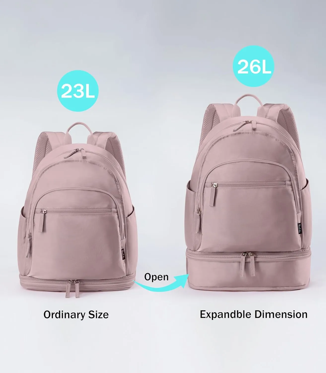 Gym Backpack for Women Small Gym bag with Expandable Shoe Compartment Waterproof Travel Backpack 26L
