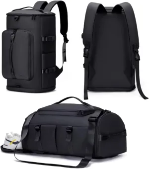 Gym Bag. Waterproof Black Lap top Bag. Backpag Suitable for Hiking, fishing. Travel Bag. 40 L Large Capacity Trendy Cool Lightweight Back Pack for Men and Woman. Black.