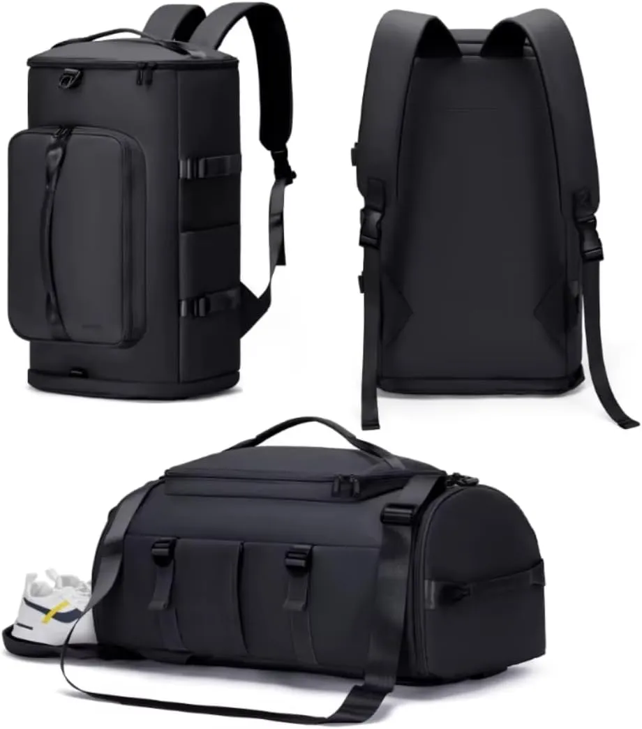 Gym Bag. Waterproof Black Lap top Bag. Backpag Suitable for Hiking, fishing. Travel Bag. 40 L Large Capacity Trendy Cool Lightweight Back Pack for Men and Woman. Black.