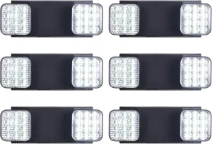 GZRUIYANG Emergency Lights with Battery Backup, LED Commercial Emergency Lighting Fixtures Two Head Adjustable, UL 924 Certified, Hardwired Emergency Exit Light for Business - 6 Pack(Black)