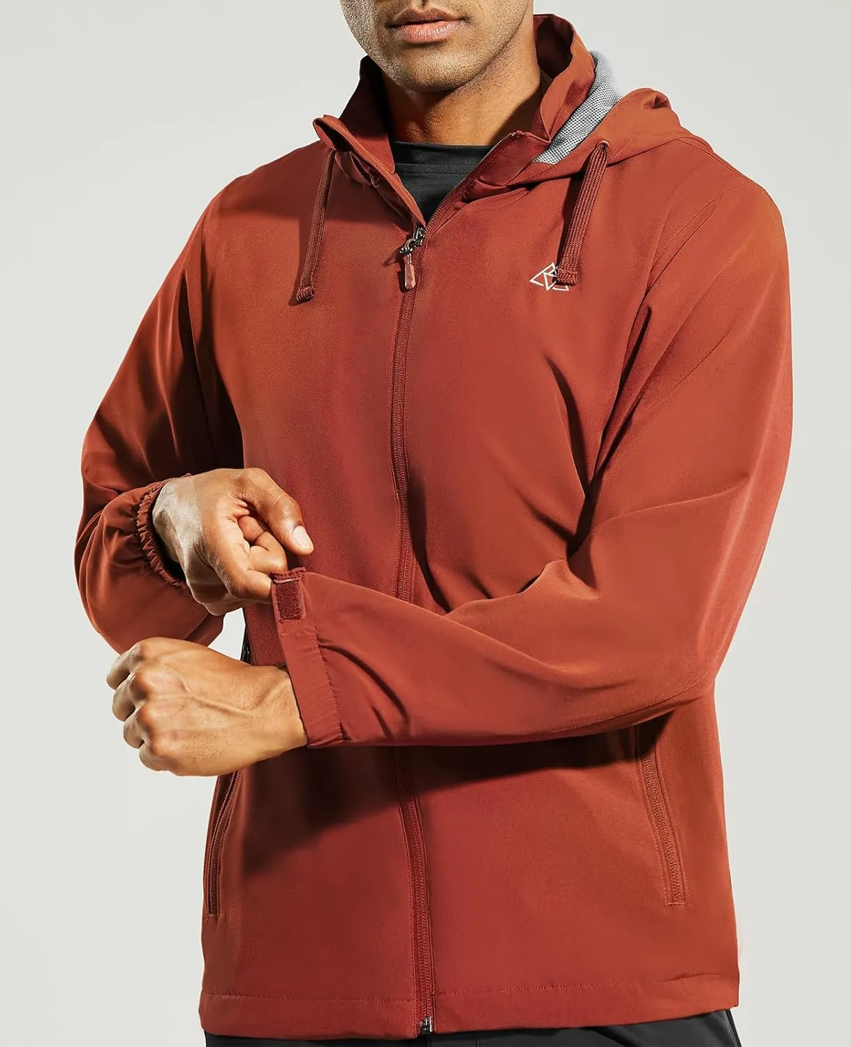 Haimont Men’s Packable Windbreaker with Hood Lightweight Windproof Water Resistant Hooded Jacket for Running Hiking Travel