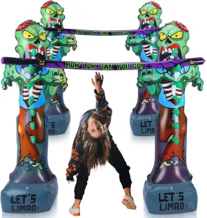 Halloween Limbo Inflatable Zombie Halloween Party Game Limbo Stick for Adults Big Horror Zombie Inflatable Decor for Indoor Outdoor Carnival Fun Game