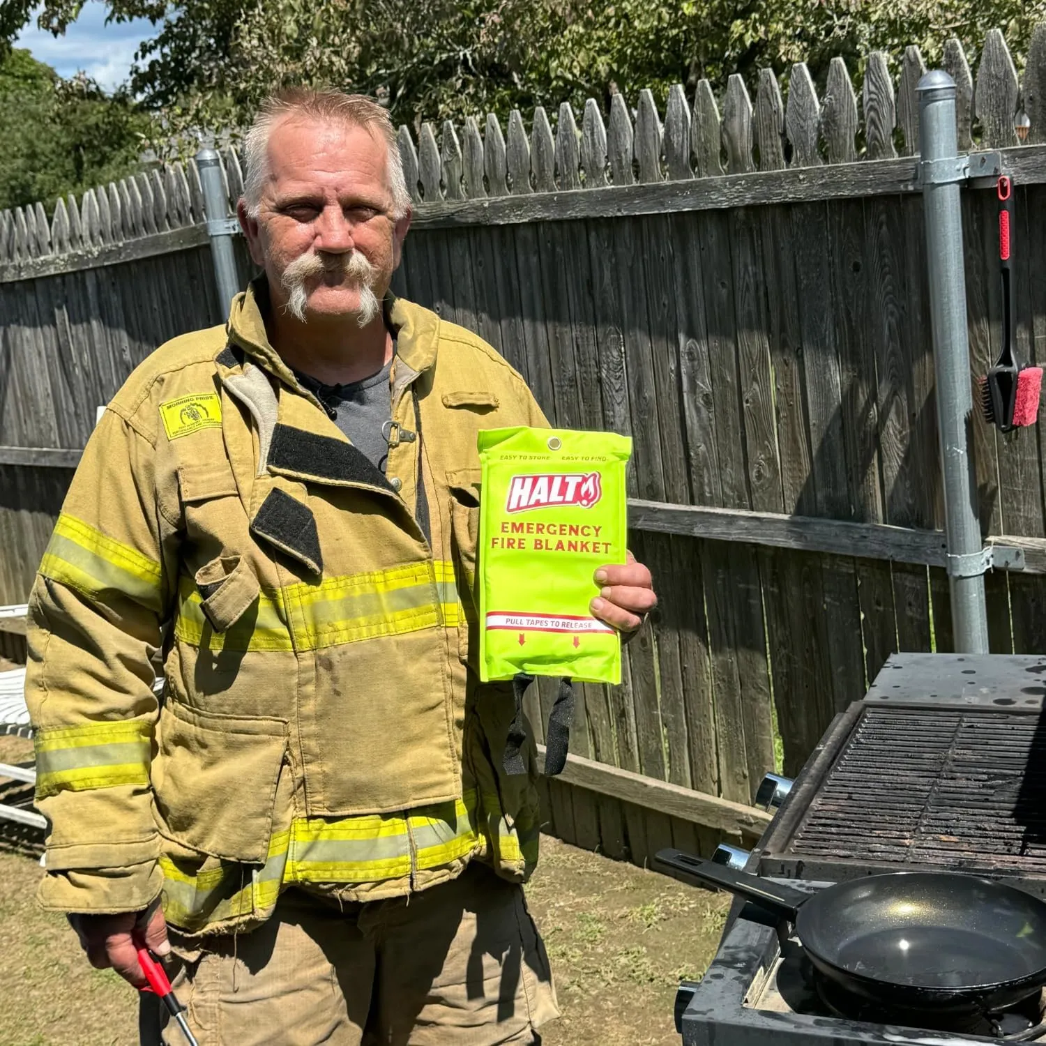 HALT! Emergency Fire Blanket - Rapid Fire Suppression for Home, Kitchen, Car & Camping |Lightweight, No Mess, Safe for Grease & Electrical Fires | Reusable & Never Expires (2-Pack)