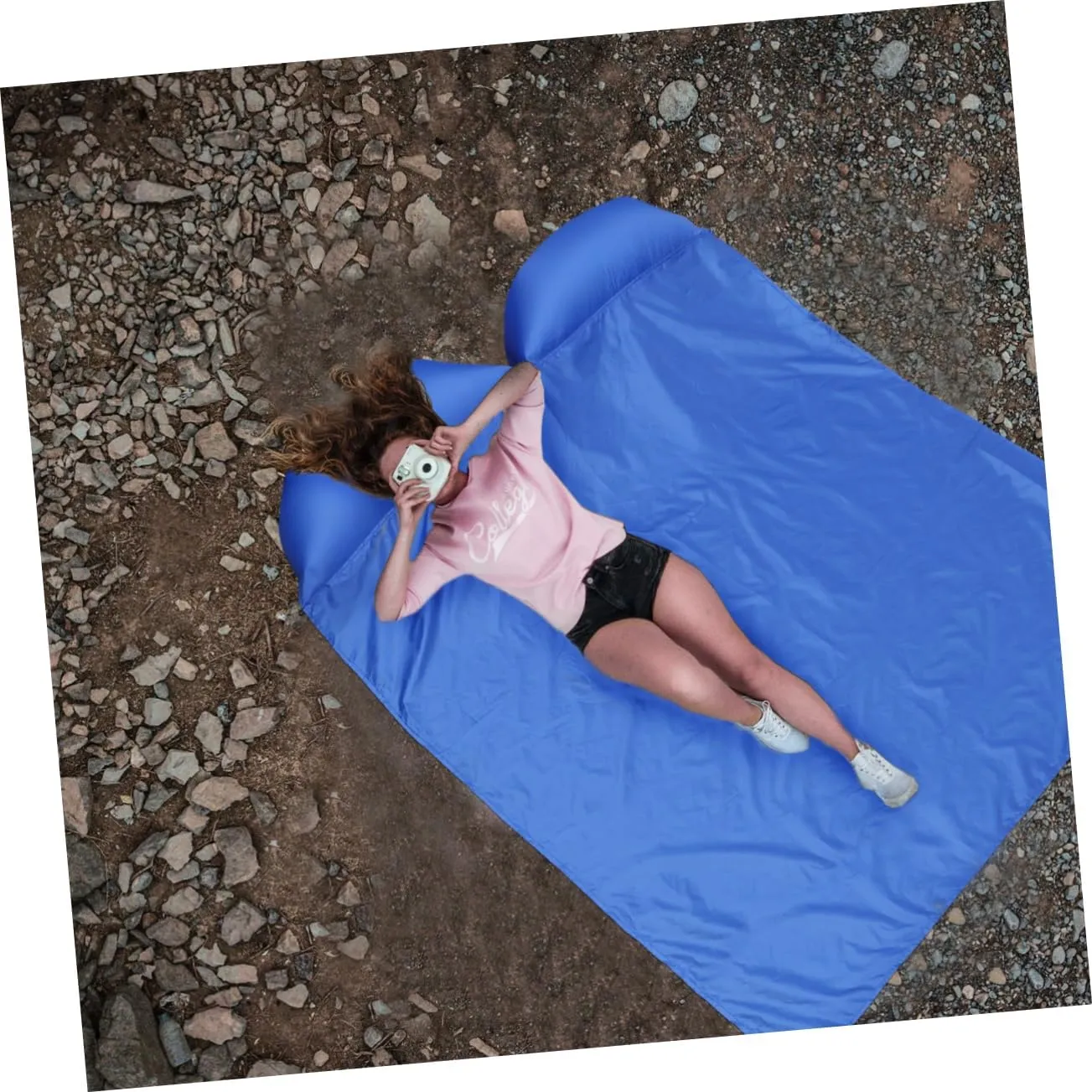 HANABASS 4 Pack Mattress Oxford Material Inflatable Camping Pad with Nails for Beach Travel Double Person Sleeping Pad
