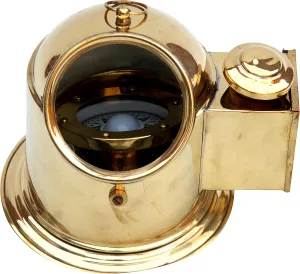 Handmade Shiny Brass Binnacle Helmet Gimballed Compass Navigate Precision Vintage Maritime Sailor Collection Ship Decor Nautical Gift