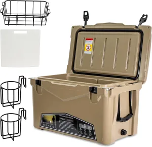 Hard Portable Insulated Cooler with Detachable Handle Heavy Duty for Camping, Fishing,Tailgating, Beach, Picnic, Boating, Sports