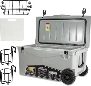 Hard Portable Insulated Cooler with Detachable Handle Heavy Duty for Camping, Fishing,Tailgating, Beach, Picnic, Boating, Sports