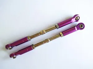Harden Steel Adjustable Turnbuckles with Aluminum Ends - 2pcs Set for H-P-I 1/8 Savage Flux X XL 4.6 5.9 HP 93535 Purple
