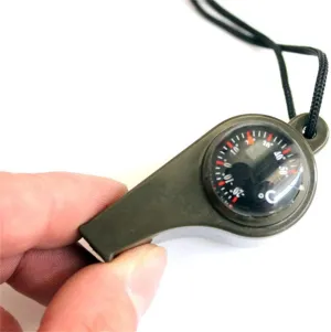 HBJWOV Outdoor Whistle Plastic Multifunctional 3-in-1 Whistle Survival Whistle Compass Thermometer Whistle Referee