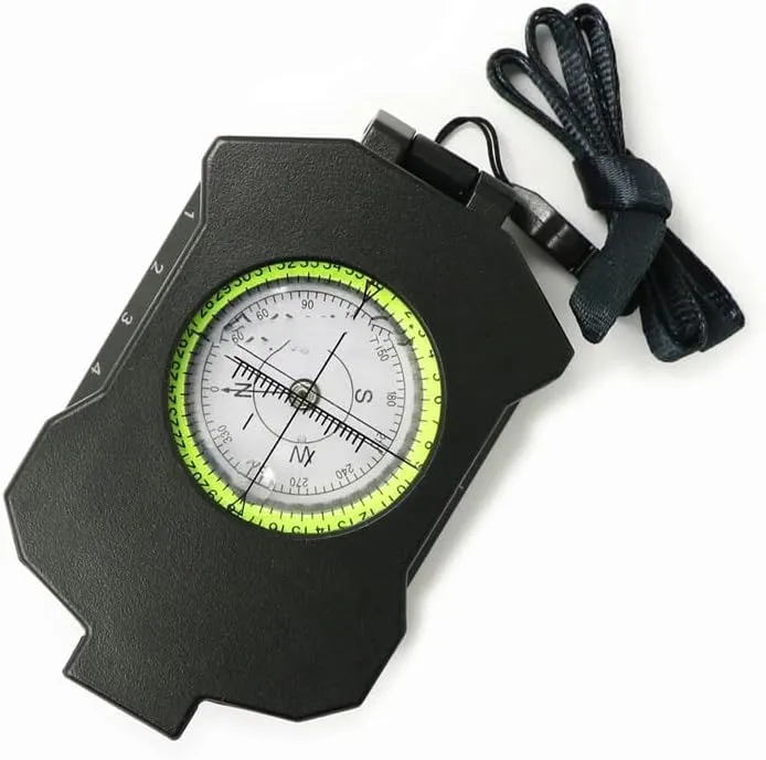 HBJWOV Outdoor Zinc Alloy American Compass Luminous Metal Multifunctional Strip Slope Measurement Compass