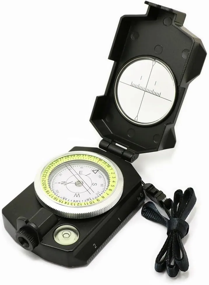 HBJWOV Outdoor Zinc Alloy American Compass Luminous Metal Multifunctional Strip Slope Measurement Compass