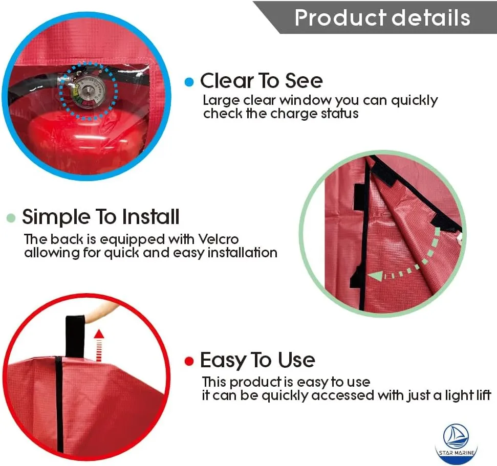 Heavy Duty Fire Extinguisher Cover with Window - Fire Protective Sleeve from Scuffs & Scratches Accessories (17" W x 33" L(Fit for 15-25LB))
