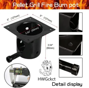 Heavy Duty Steel Porcelain-Enameled Fire Burn Pot and Hot Rod Ignitor Kit Replacement Parts for Pit Boss and Traeger Pellet Grill with Screws and Fuse