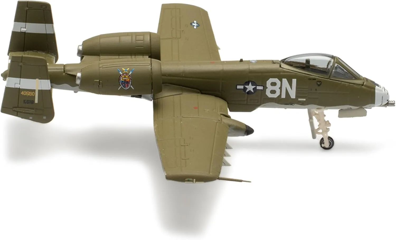 Herpa Military Model Airplane, U.S. Air Force Fairchild A-10C Thunderbolt II – A-10 Demo Team, Scale 1:200 - Collectible Airplane Model, Miniature Decoration, Army Aircraft Made of Metal