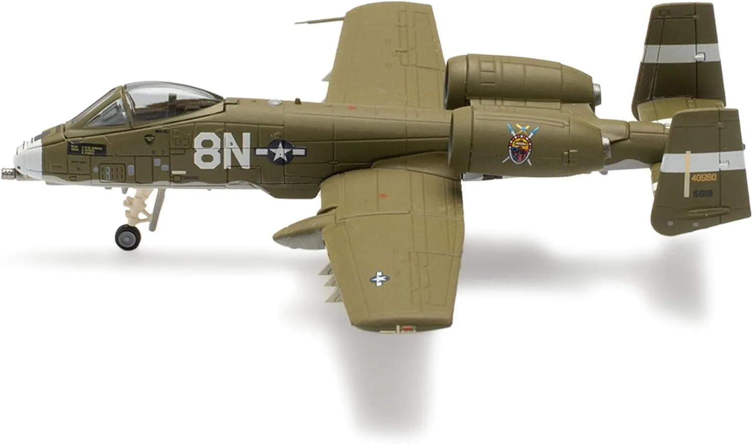 Herpa Military Model Airplane, U.S. Air Force Fairchild A-10C Thunderbolt II – A-10 Demo Team, Scale 1:200 - Collectible Airplane Model, Miniature Decoration, Army Aircraft Made of Metal
