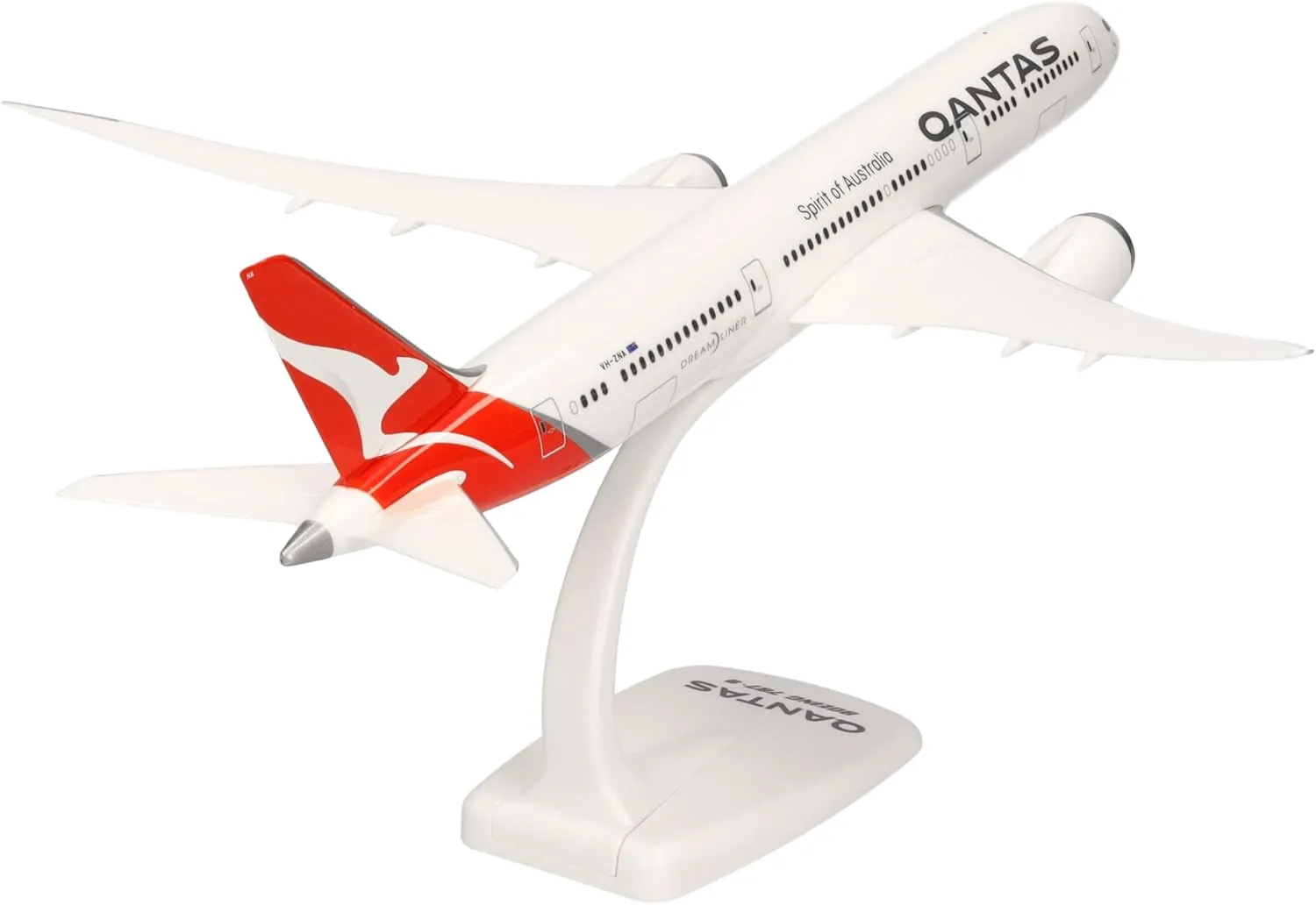 Herpa Snap-fit Airplane Model Boeing 787-9 Dreamliner Qantas on Scale of 1:200, Plastic Miniature with pedastal, Model Building, Collectors Edition