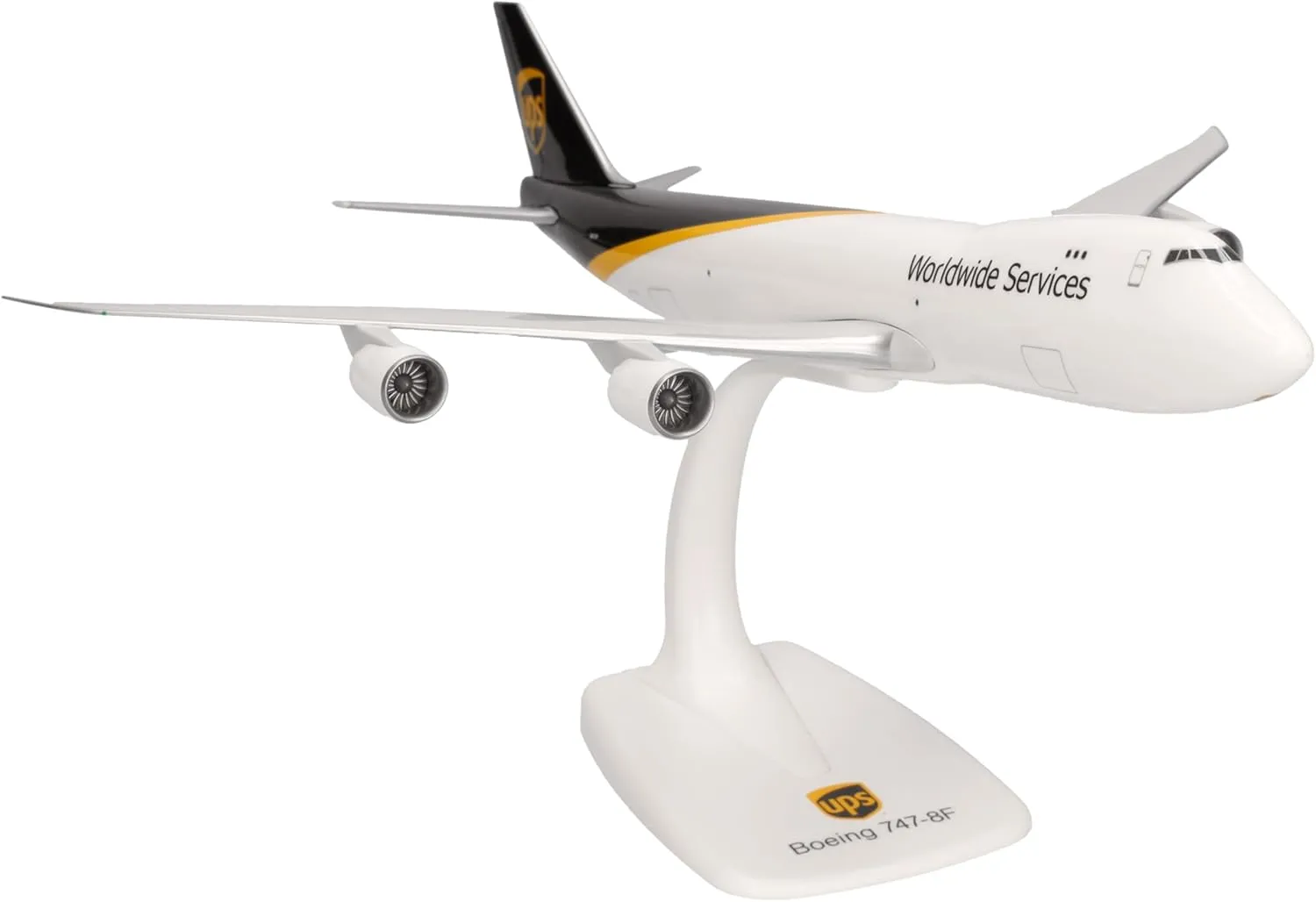 Herpa Snap-fit Airplane Model UPS Boeing 747-8F on Scale of 1:250, Plastic Miniature with pedastal, Model Building, Collectors Edition