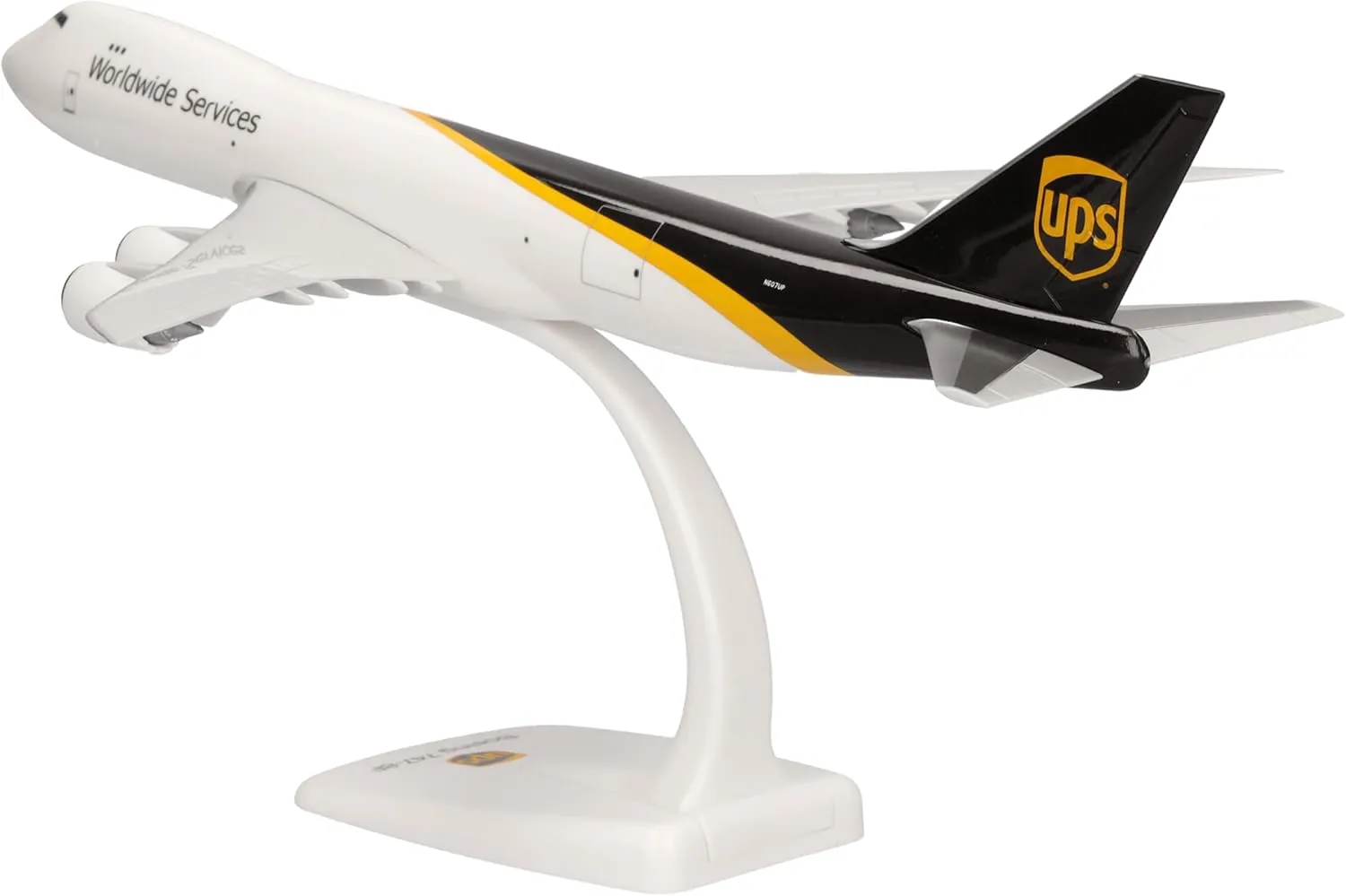 Herpa Snap-fit Airplane Model UPS Boeing 747-8F on Scale of 1:250, Plastic Miniature with pedastal, Model Building, Collectors Edition