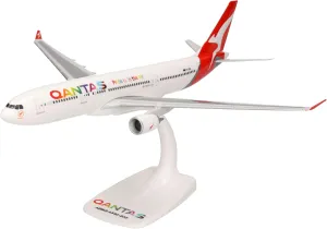 Herpa Snap-Fit Model Airplane Airbus A330-200 Qantas Pride is in The Air, Airplane, Miniature in Scale 1:200, Collector's Item, Model with Stand, Plastic