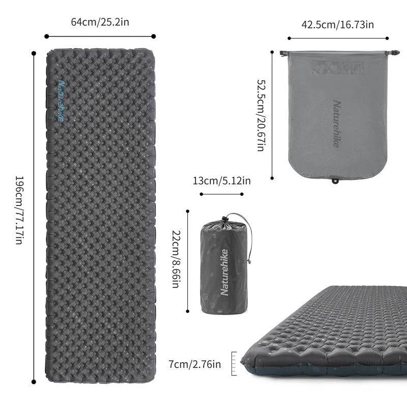 High R-Value Ultralight Outdoor Inflatable Sleeping Pad