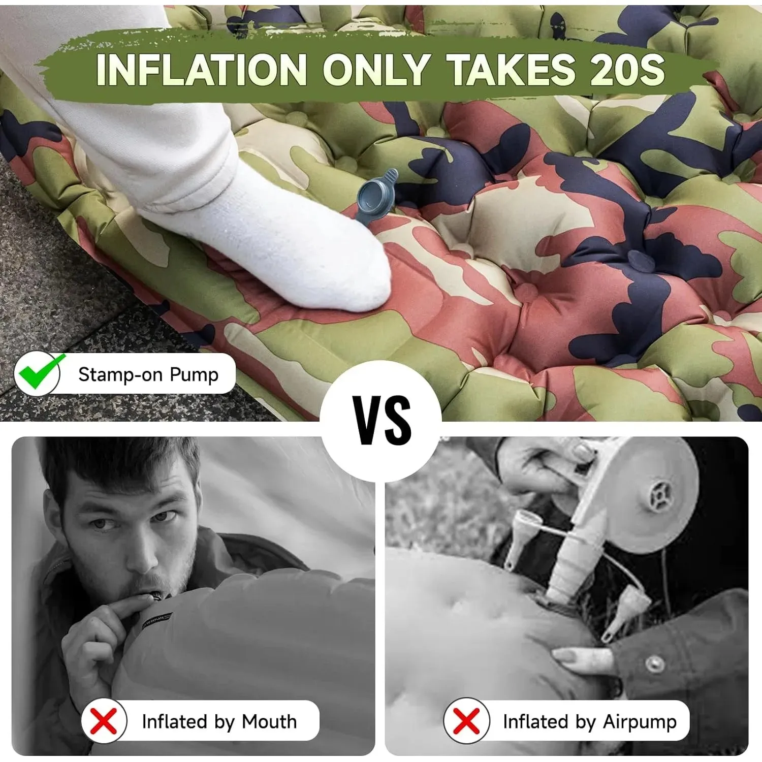 HiiPeak 3.9" Ultralight Inflatable Camping Sleeping Pad
