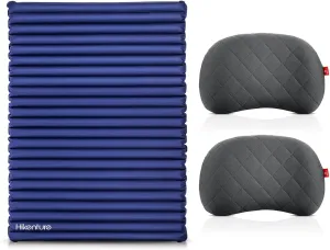Hikenture Double Sleeping Pad Large with 2 Inflatable Camping Pillows Grey