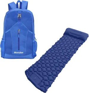 Hiking Backpack and Ultralight Inflatable Camping Sleeping Pad, Ideal for Hiking, Travel & Outdoor Adventures