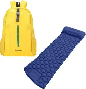 Hiking Backpack and Ultralight Inflatable Camping Sleeping Pad, Ideal for Hiking, Travel & Outdoor Adventures