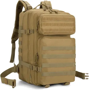 Hiking Backpack for Men and Women 42L 3 Days Assault Pack Bag Large Rucksack For Out Bag Hiking Rucksack (khaki)